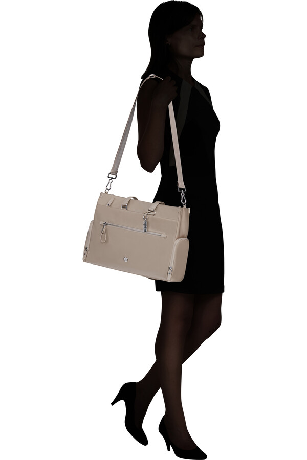 karissa evo tote 14.1 bege areia
