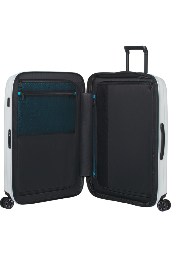 mala de rodinhas nexis spinner expansível 4 rodas 82cm algodão branco