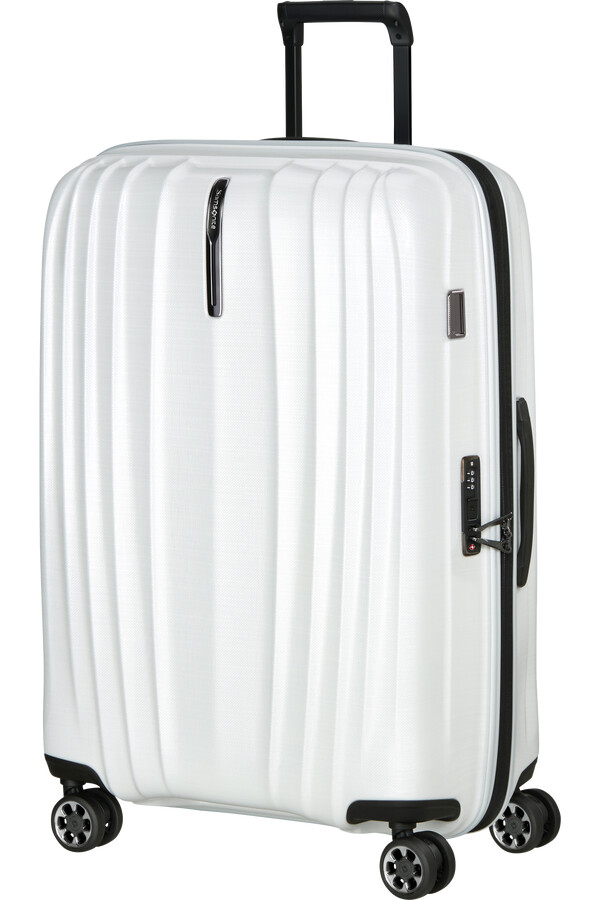 mala de rodinhas nexis spinner expansível 4 rodas 76cm algodão branco