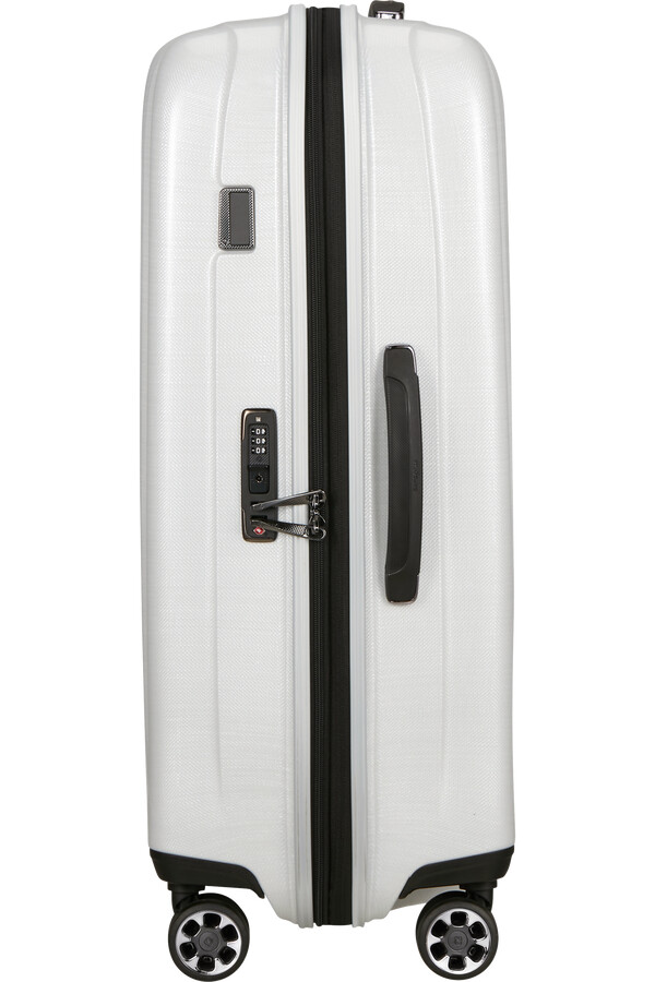 mala de rodinhas nexis spinner expansível 4 rodas 76cm algodão branco