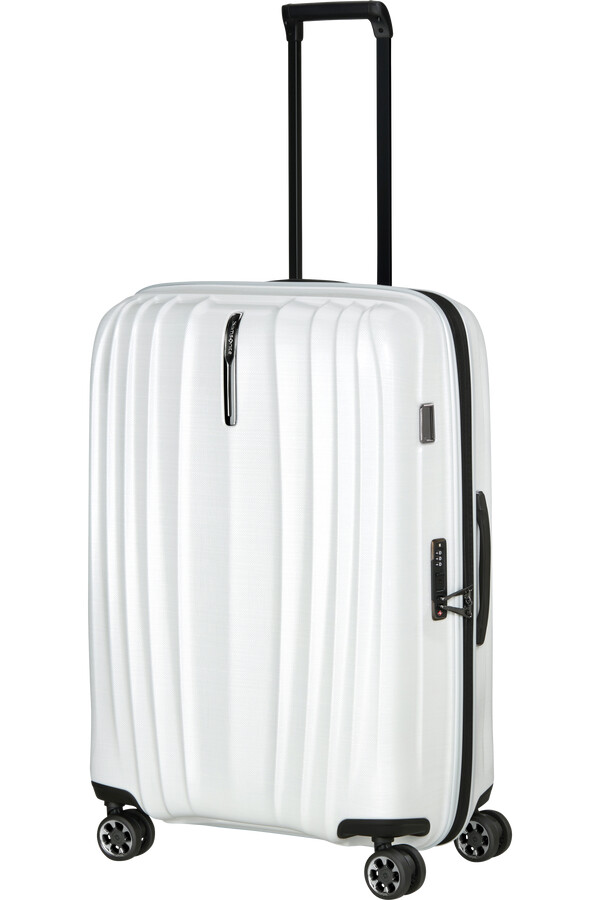 mala de rodinhas nexis spinner expansível 4 rodas 76cm algodão branco