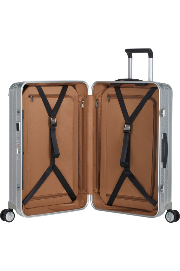 boss mala de viagem samsonite spinning 4 rodas 69cm alumínio monograma