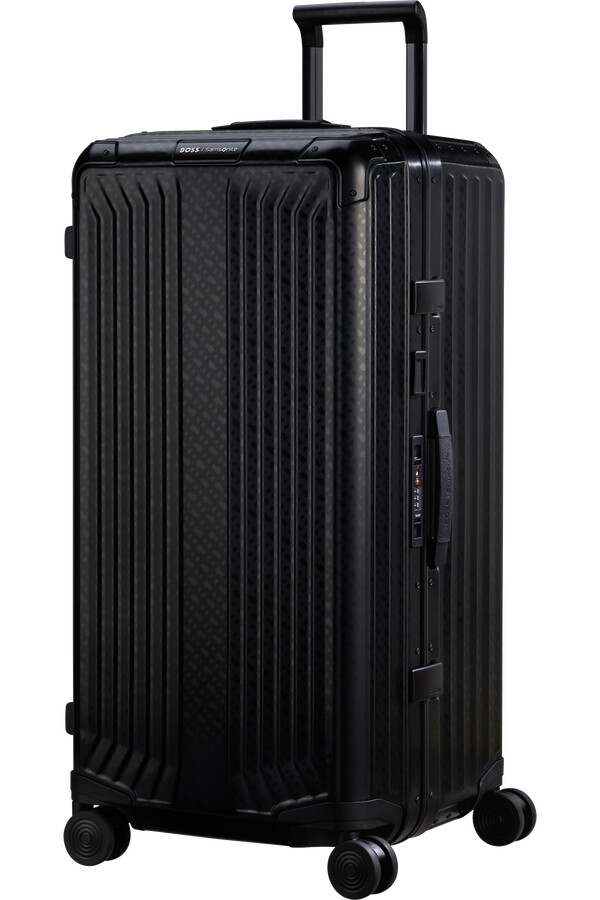 boss mala de rodinhas samsonite spinner 4 rodas 80cm grafite monograma