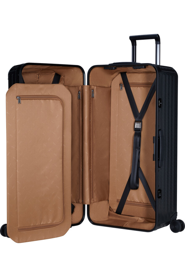 boss mala de rodinhas samsonite spinner 4 rodas 80cm grafite monograma