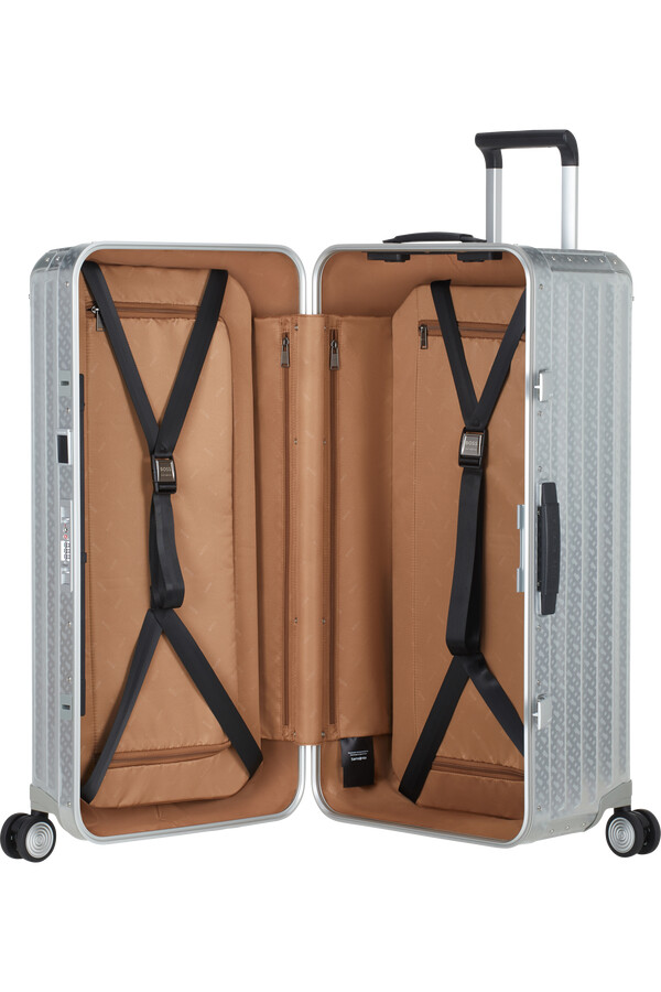 boss mala de viagem samsonite spinning 4 rodas 80cm alumínio monograma