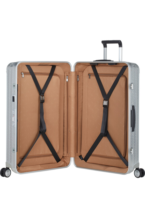 boss mala de viagem samsonite spinning 4 rodas 76cm alumínio monograma
