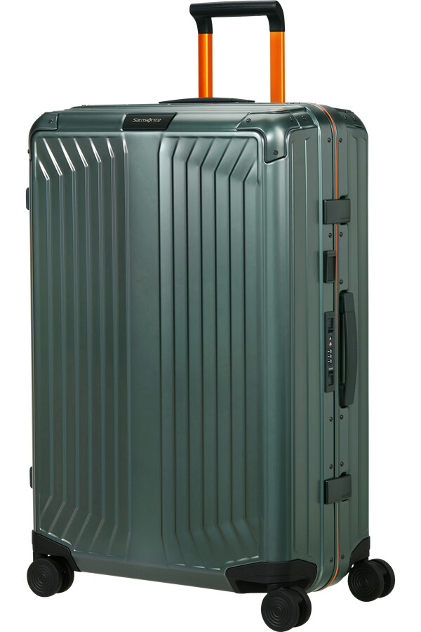 mala lite-box alu spinner 4 rodas 76cm verde sálvialaranja