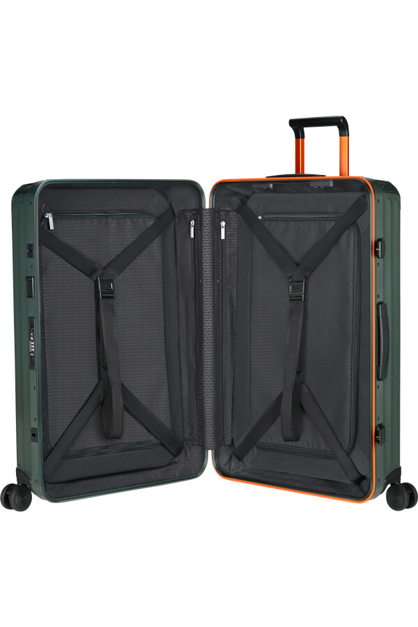 mala lite-box alu spinner 4 rodas 76cm verde sálvialaranja