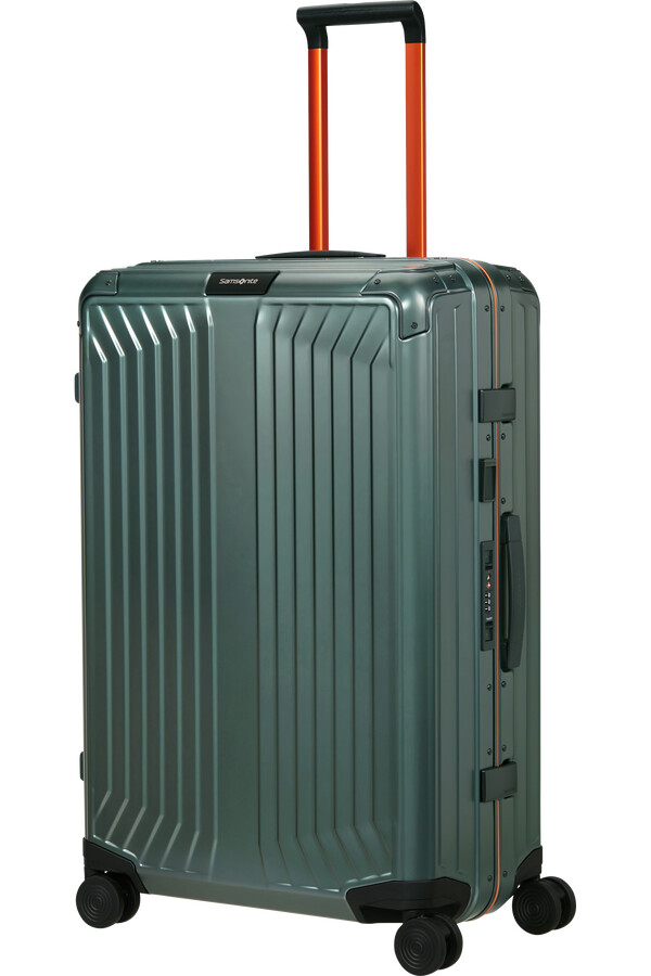 mala lite-box alu spinner 4 rodas 76cm verde sálvialaranja
