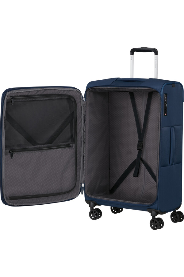 carrinho giratório expansível gotwist 4 rodas 68cm azul marinho