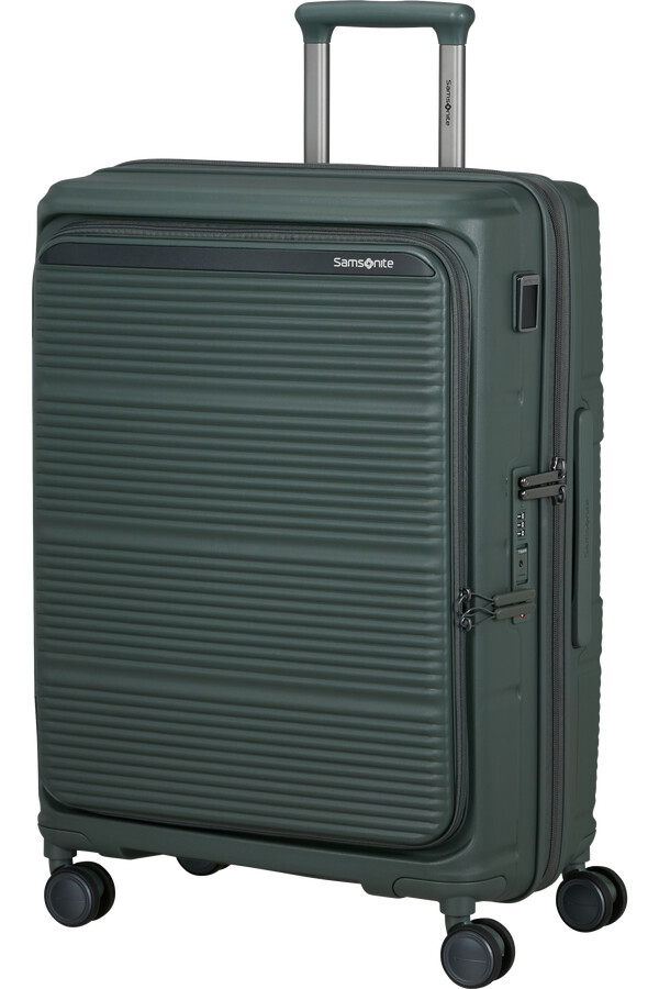 mala paralux spinner expansível 4 rodas 67cm verde oliva
