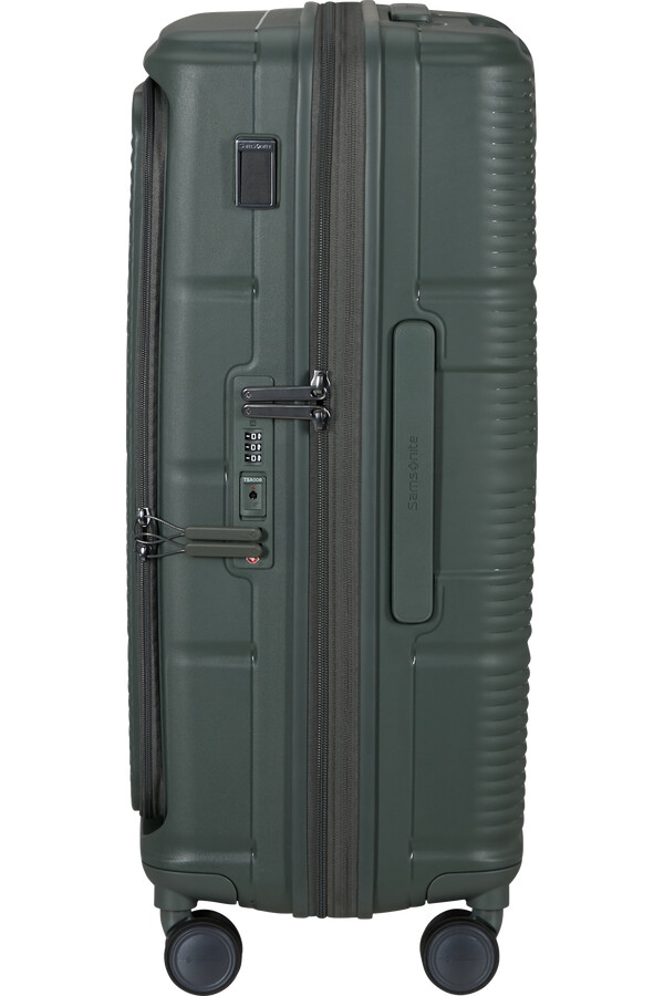 mala paralux spinner expansível 4 rodas 67cm verde oliva