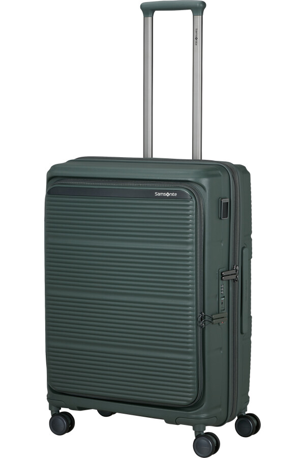 mala paralux spinner expansível 4 rodas 67cm verde oliva