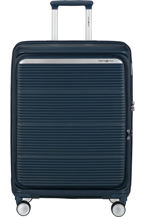 mala paralux spinner expansível 4 rodas 67cm azul marinho