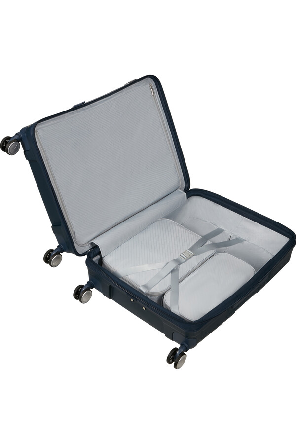 mala paralux spinner expansível 4 rodas 67cm azul marinho