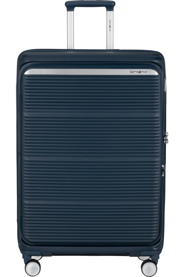 mala paralux spinner expansível 4 rodas 75cm azul marinho