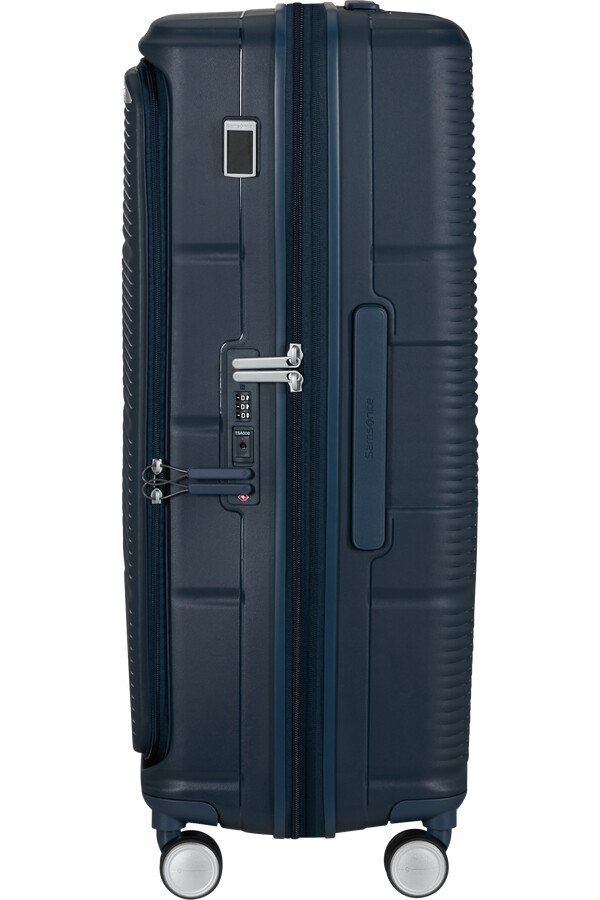 mala paralux spinner expansível 4 rodas 75cm azul marinho