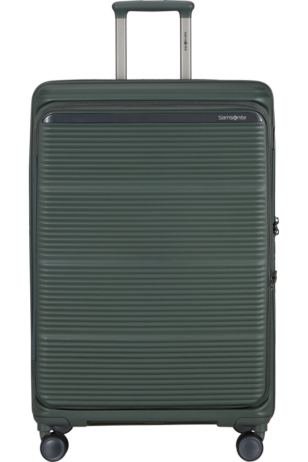 mala paralux spinner expansível 4 rodas 75cm verde oliva