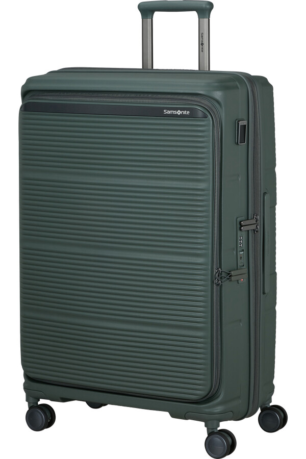 mala paralux spinner expansível 4 rodas 75cm verde oliva