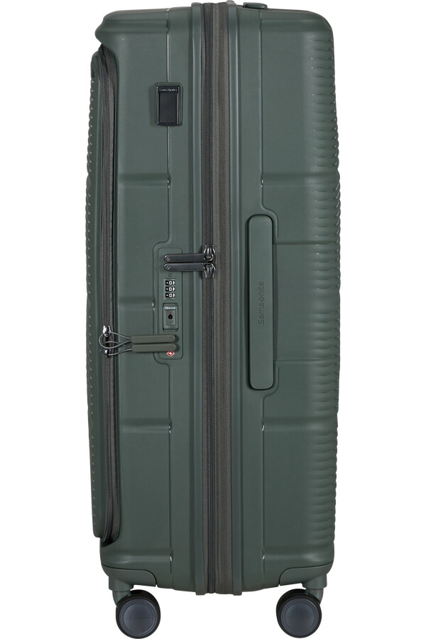 mala paralux spinner expansível 4 rodas 75cm verde oliva