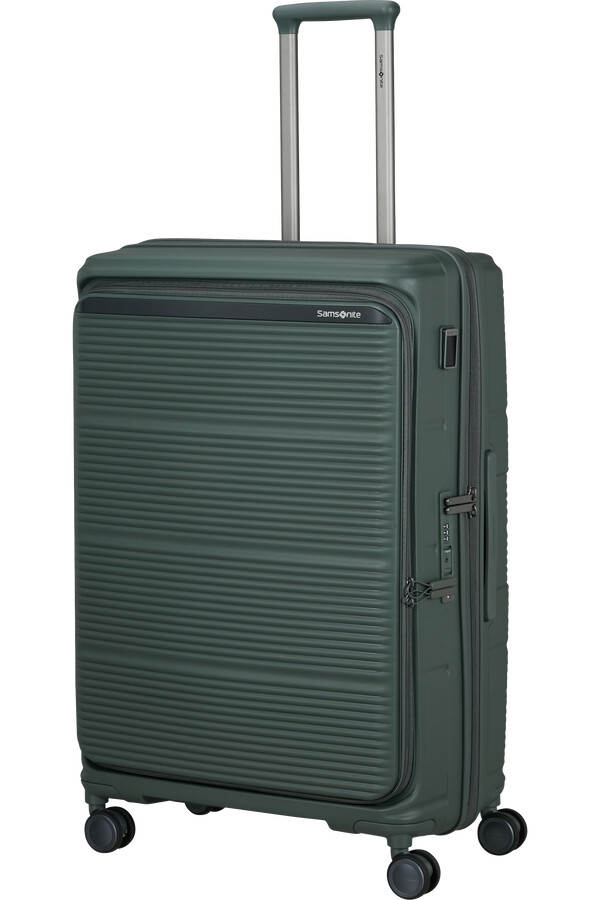 mala paralux spinner expansível 4 rodas 75cm verde oliva
