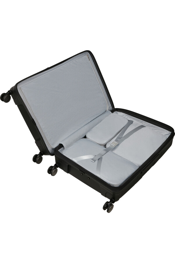 carrinho paralux spinner expansível 4 rodas 75cm preto