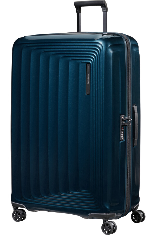 carrinho nuon spinner expansível 4 rodas 81cm azul metálico escuro