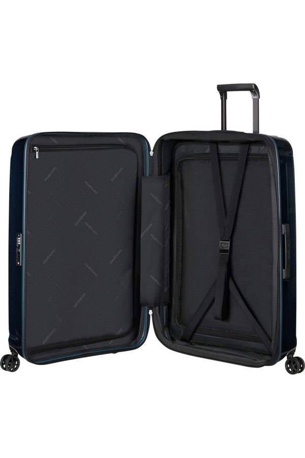 carrinho nuon spinner expansível 4 rodas 81cm azul metálico escuro