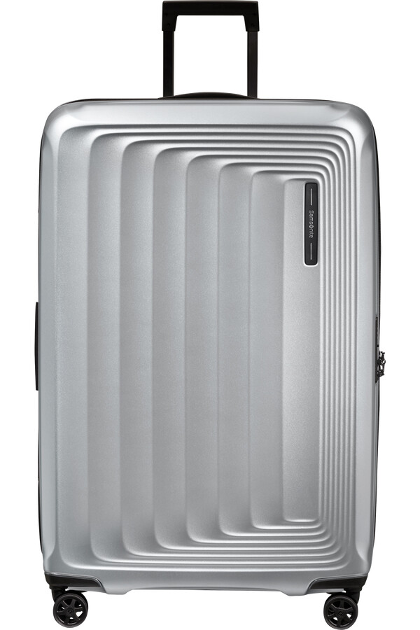 carrinho nuon spinner expansível 4 rodas 81cm prata fosco