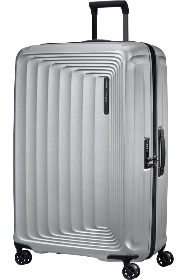 carrinho nuon spinner expansível 4 rodas 81cm prata fosco