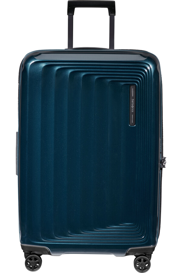 carrinho nuon spinner expansível 4 rodas 69cm azul metálico escuro