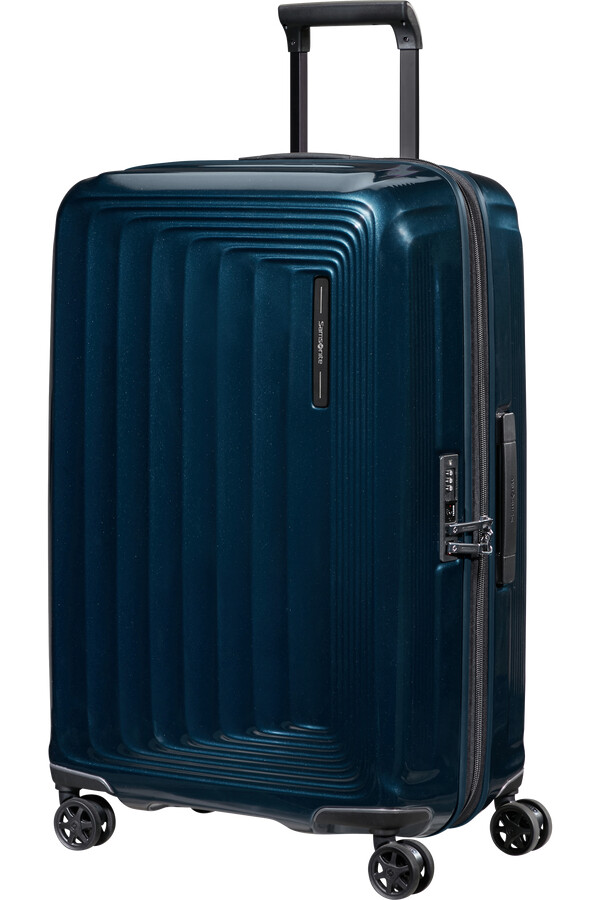 carrinho nuon spinner expansível 4 rodas 69cm azul metálico escuro