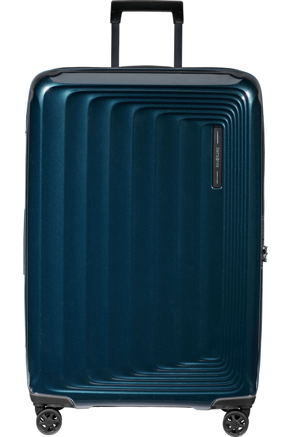 carrinho nuon spinner expansível 4 rodas 75cm azul metálico escuro