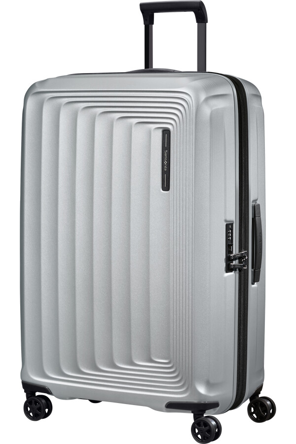 carrinho nuon spinner expansível 4 rodas 75cm prata fosco