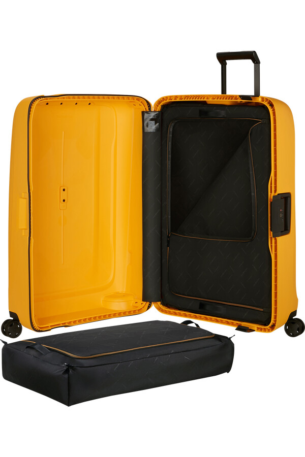 mala de rodinhas essens spinner 4 rodas 81cm amarelo radiante