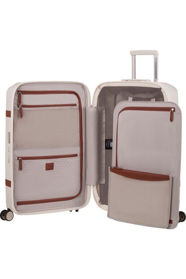 mala giratória image spinner expansível 4 rodas 69cm marfim