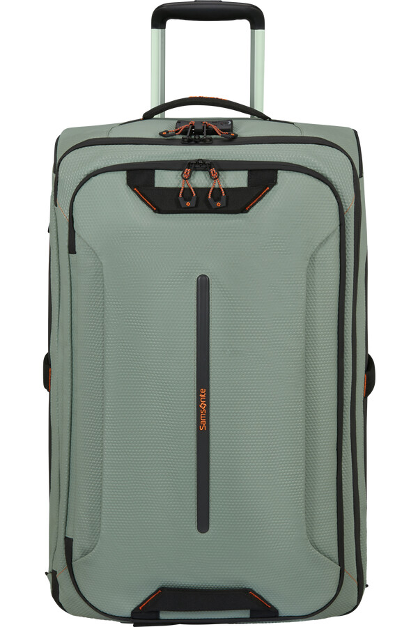 mochila ecodiver com rodas 67 cm cor verde-sálvia claro.
