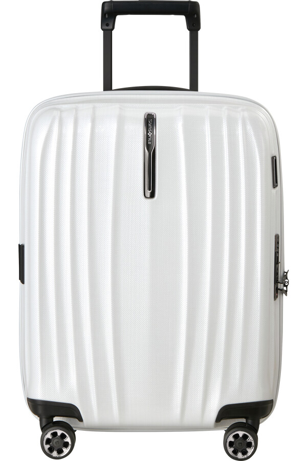 mala de rodinhas nexis spinner expansível 4 rodas 55cm algodão branco