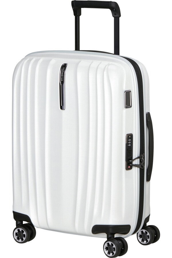 mala de rodinhas nexis spinner expansível 4 rodas 55cm algodão branco