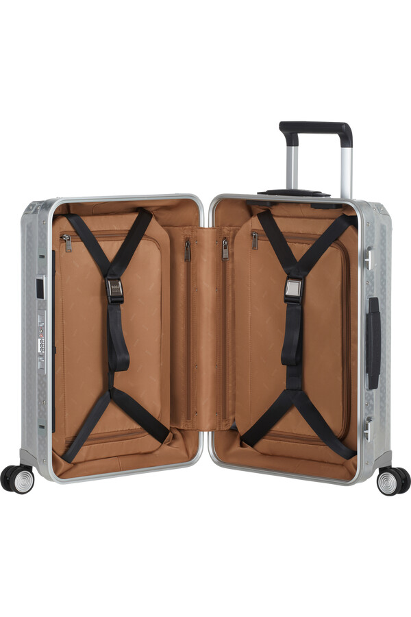 boss mala de viagem samsonite spinning 4 rodas 55cm alumínio monograma