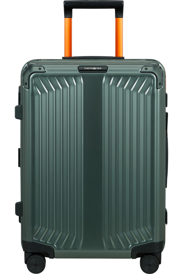 mala lite-box alu spinner 4 rodas 55cm verde sálvialaranja