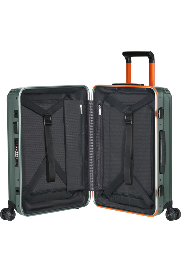 mala lite-box alu spinner 4 rodas 55cm verde sálvialaranja