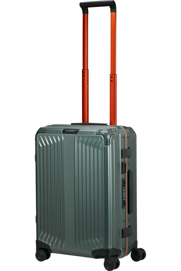 mala lite-box alu spinner 4 rodas 55cm verde sálvialaranja