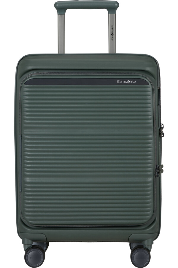 mala paralux spinner expansível 4 rodas 55cm verde oliva