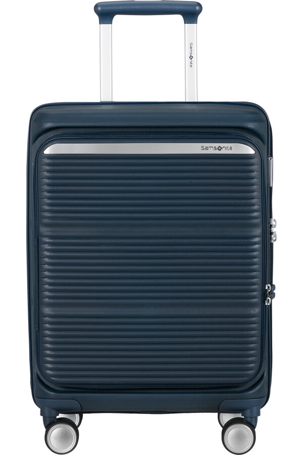 mala paralux spinner expansível 4 rodas 55cm azul marinho