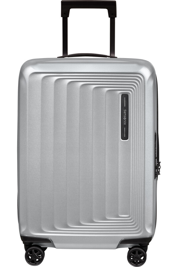 carrinho nuon spinner expansível 4 rodas 55cm prata fosco