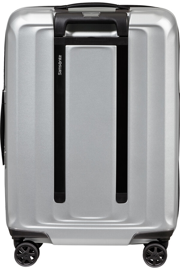 carrinho nuon spinner expansível 4 rodas 55cm prata fosco