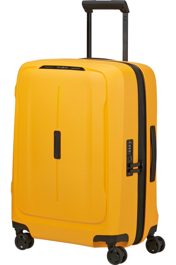 mala de viagem essens spinner expansível 4 rodas 55cm amarelo radiante
