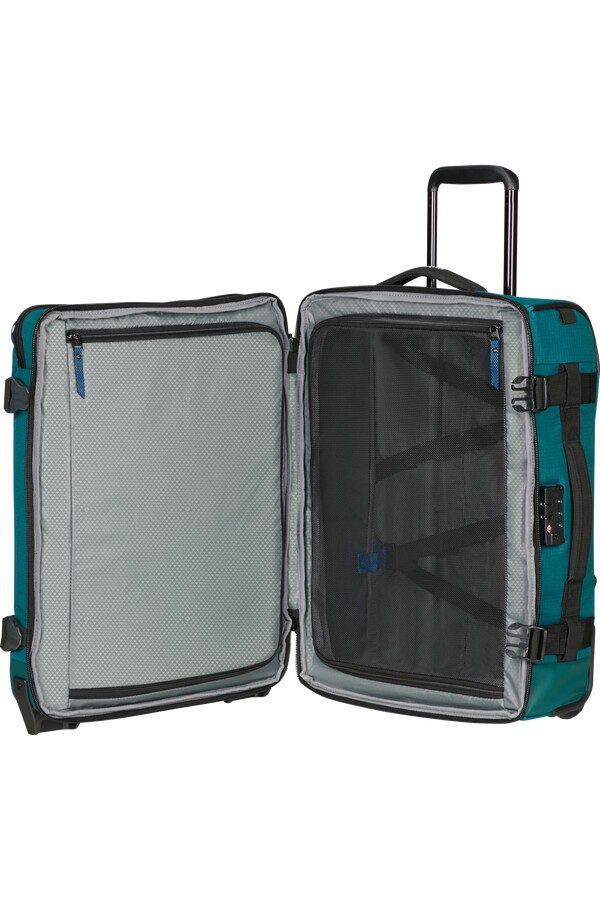 mochila roadseeker duffle com rodas 55 cm cor verde-azulado escuro.