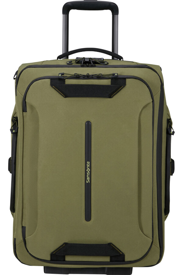 mochilamala de viagem ecodiver com rodas 55 cm cor wasabi encerado.